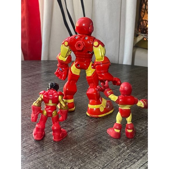 3 Iron Man action figures poseable 5" 2.5" collectable rare lot Marvel 2014 - Picture 4 of 10